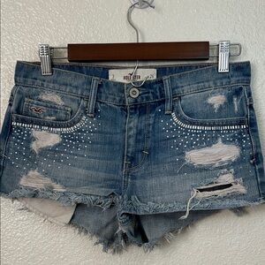 Hollister Studded Blue Jean Shorts